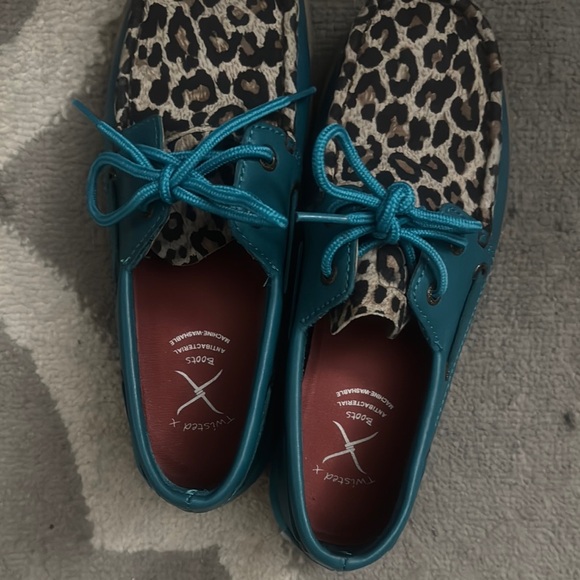 Twisted X Blue and Leopard Print Mules - Picture 3 of 3
